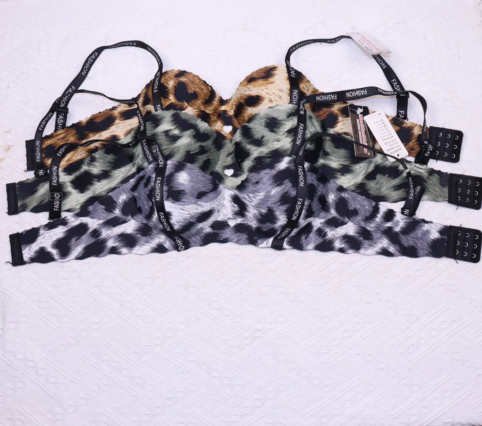 Animal Pattern T cup push up Bra