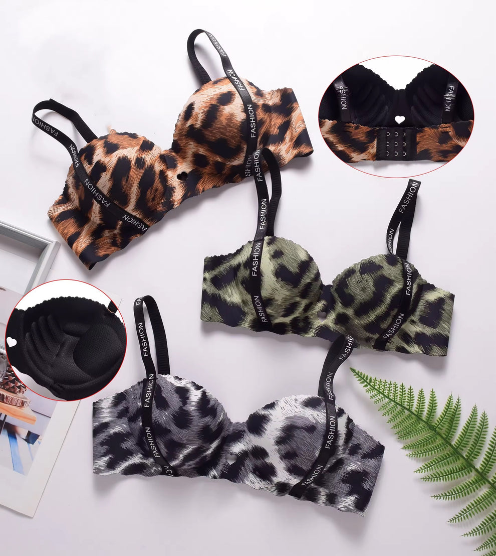 Animal Pattern T cup push up Bra