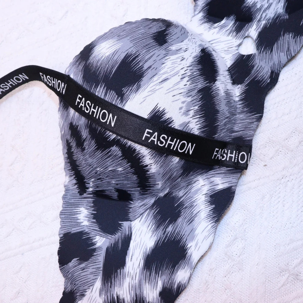 Animal Pattern T cup push up Bra